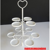 Stand Cupcakes Ondas Duplo Branco