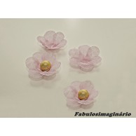 Forminha Jardim Rosa Bebé em Tela e Tule