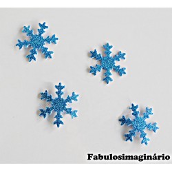 Aplique Floco de Neve Azul