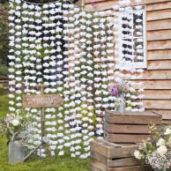 Cortina Flores Brancas- Backdrop