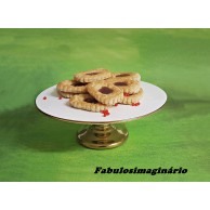 Cake Stand Linea Dourado-Branco Grande 