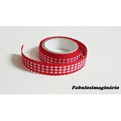 Washi Tape Quadradinhos Vermelho