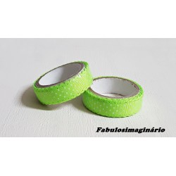 Washi Tape Verde Pintinhas Branco