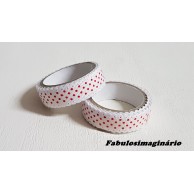 Washi Tape Branco Pintinhas Vermelho