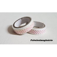 Washi Tape Branco Pintinhas Pink