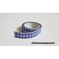 Washi Tape Glitter Losangos Azul