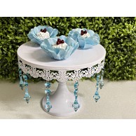 Cake Stand Decor Branco com Pinjentes Azuis