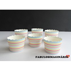 Mini Forma Taça Riscas Multicolor