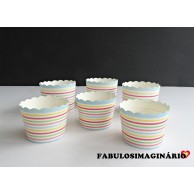 Mini Forma Taça Riscas Multicolor