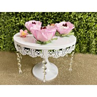 Cake Stand Decor Branco com Pinjentes Dourado