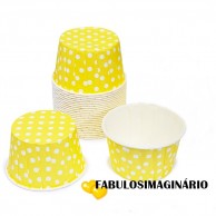 Mini Forminha Bolinhas Amarelo