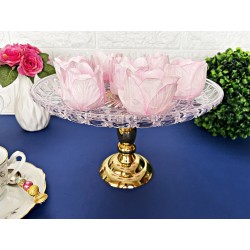 Cake Stand Lapidado Dourado