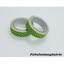 Washi Tape Bolinhas Verde