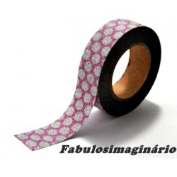 Washi Tape Glitter Bolas  Pink