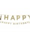 Banner Happy Birthday Dourado Glitter