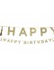 Banner Happy Birthday Dourado Glitter